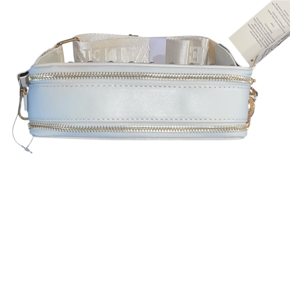 NWT- Valentino Orlandi vegan leather crossbody bag. Color bone W/ gold hardware. - Picture 8 of 14